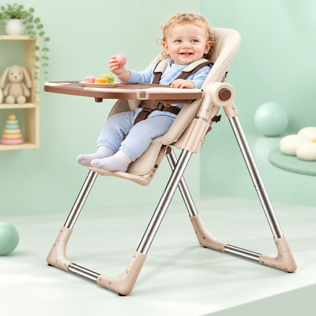 Foldable baby high chair – Secure, lightweight and easy to carry