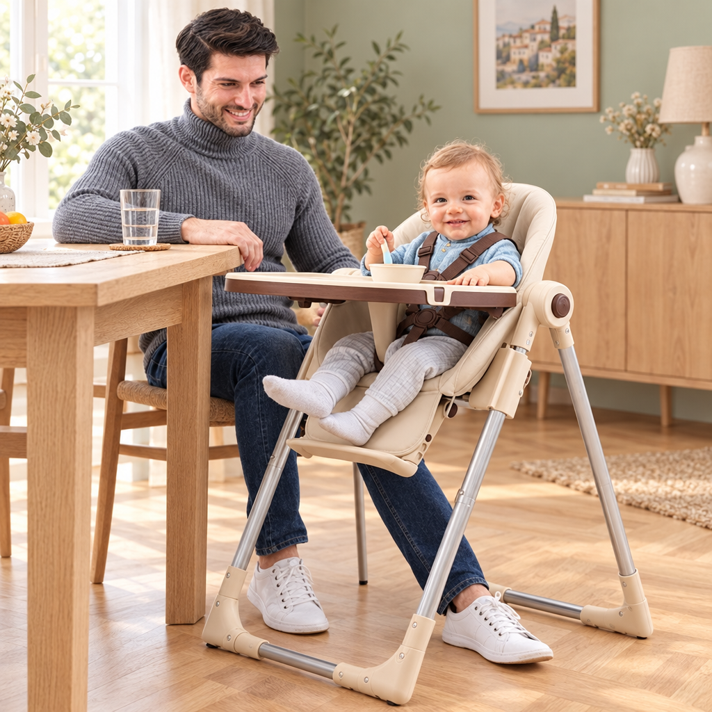 Foldable baby high chair – Secure, lightweight and easy to carry